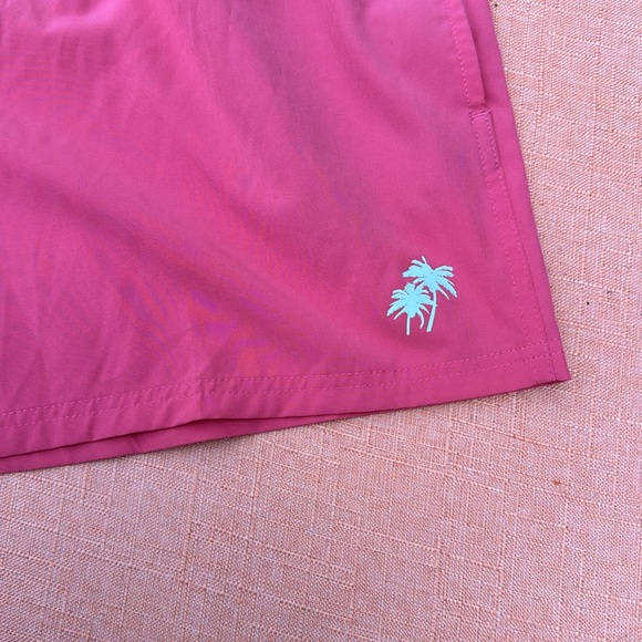 Trunks Surf & Swim Faded Red Bathing Suit XXL Navy Blue Lining and Draw String - Picture 2 of 5